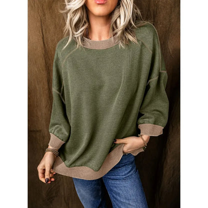 Dokotoo Women's Oversized Acid Wash Pullover Sweatshirt - Vintage Cotton Crew Neck Long Sleeve with Matching Pants