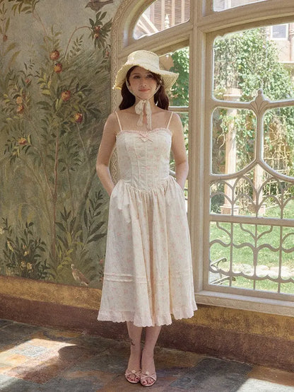 Afternoon Petal Corset Dress- Cupcake Dresses Women Dress Peplums Wendy Pink Dress Hoco Elengatine Chic Design Floral Baby Shower Floral Print Ruffled Maxi Dress Strap Maxi Dress Feminine Womenswear Casual Birthday Outfit Wedding Dress