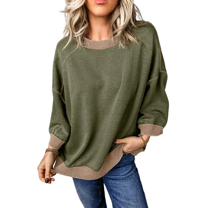 Dokotoo Women's Oversized Acid Wash Pullover Sweatshirt - Vintage Cotton Crew Neck Long Sleeve with Matching Pants