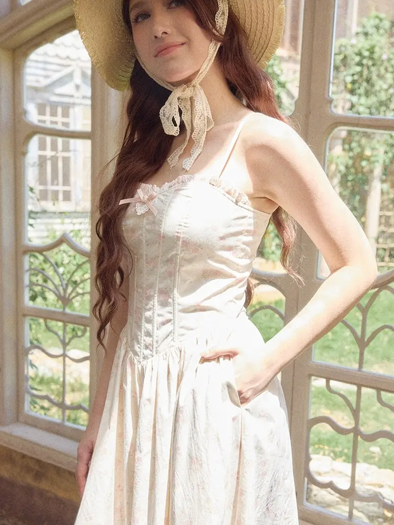 Afternoon Petal Corset Dress- Cupcake Dresses Women Dress Peplums Wendy Pink Dress Hoco Elengatine Chic Design Floral Baby Shower Floral Print Ruffled Maxi Dress Strap Maxi Dress Feminine Womenswear Casual Birthday Outfit Wedding Dress