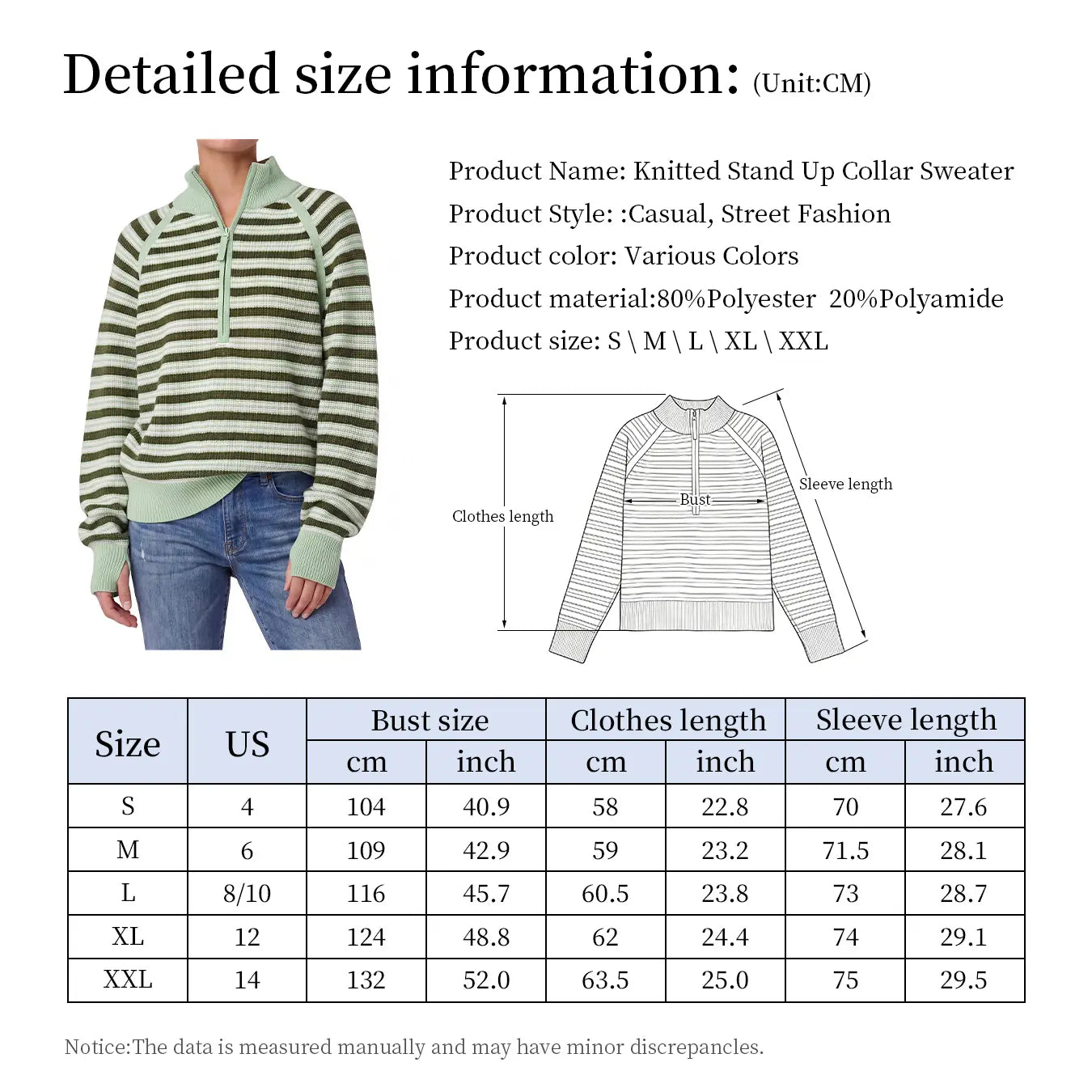 Aswulk Women'S Striped Waffle Knit Half Zip Pullover Long Sleeve Thumb Hole Casual Athleisure Sweater